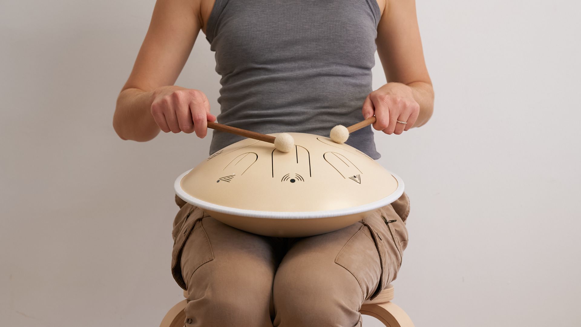 Moon Tone tongue drum in Warm Sky Cream