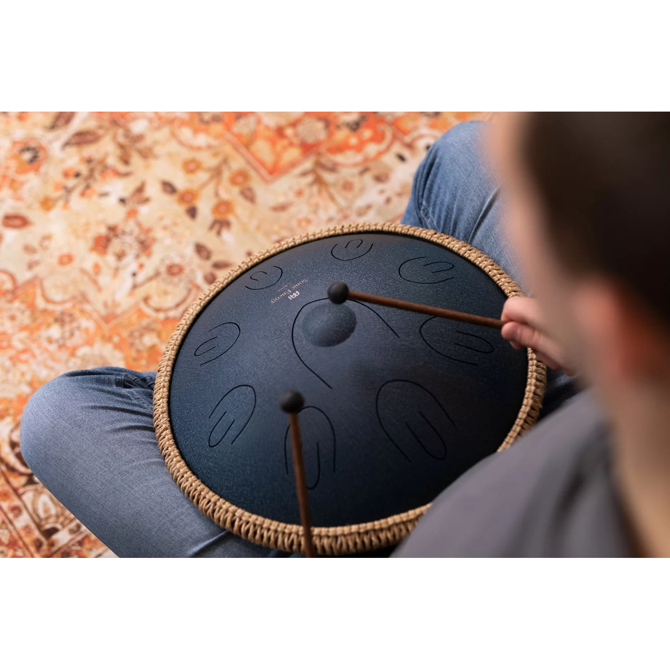 Meinl Sonic Energy 16" Octave Steel Tongue Drum with mallets and case